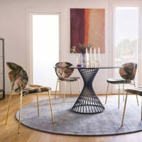 Ines Set Of Two CS2004 Dining Chair Pink Leaves
